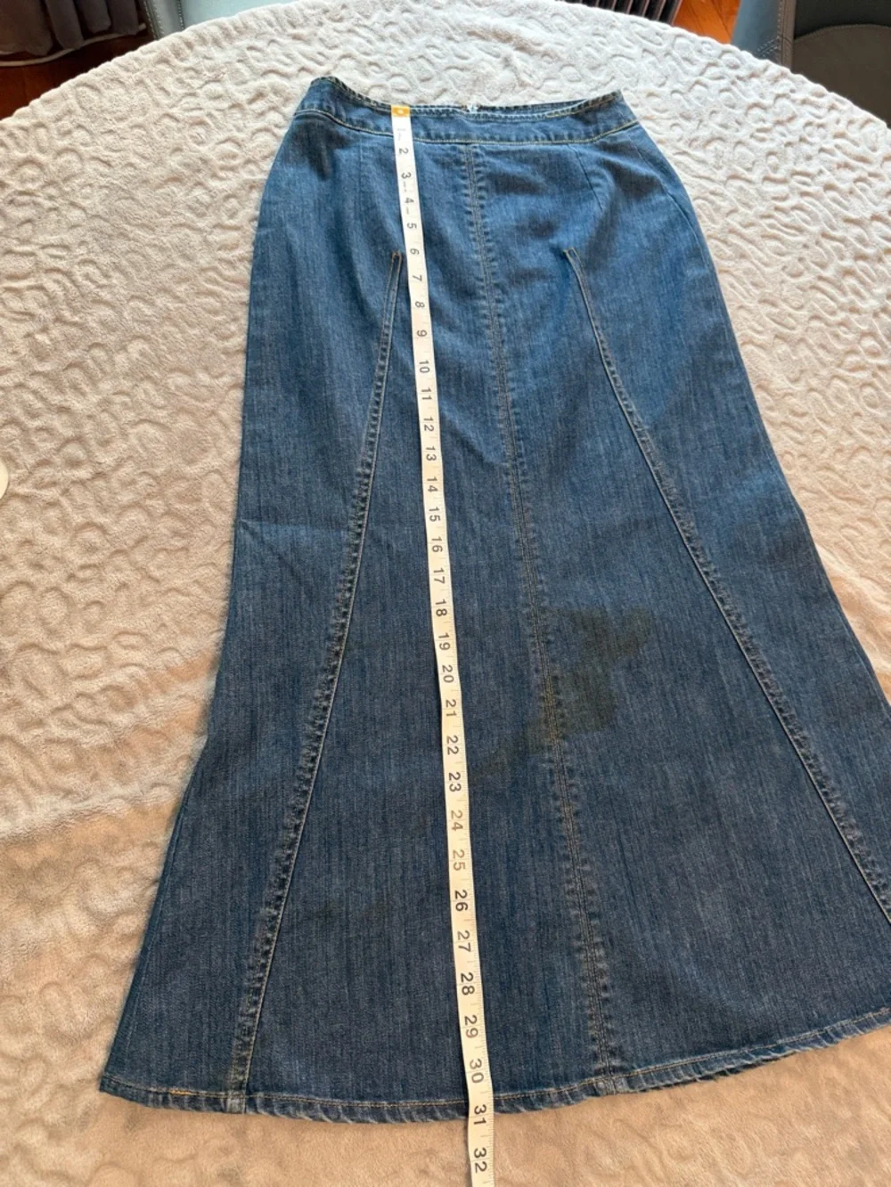 Talbots Medium Blue Denim A-Line Midi Skirt
